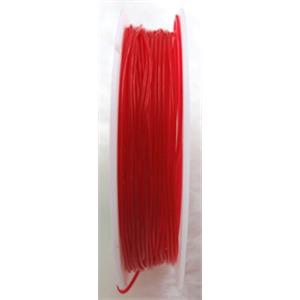 Crystal Wire, stretchy, round, red, 0.8mm dia,8meters per roll