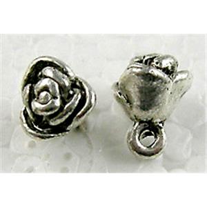 Tibetan Silver Rosebud pendant, 7mm dia, 8.5mm high