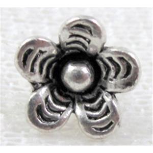 Tibetan Silver Flower Pendant, 10mm dia