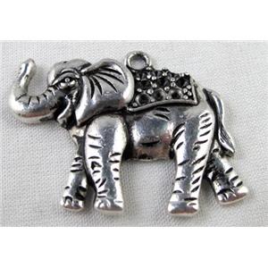 Tibetan Silver elephant pendant, 32x40mm