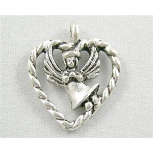 Tibetan Silver  Angel Charms, 16x19mm