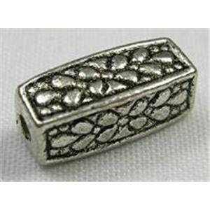 Tibetan Silver spacer rectangle, 11mm length 4mm wide