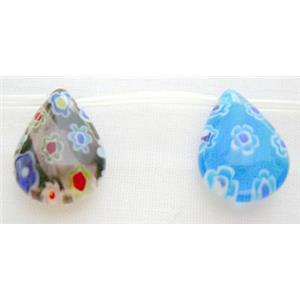 Mix Color Drip Millefiori Glass, 10x14mm, 21 pcs per st.