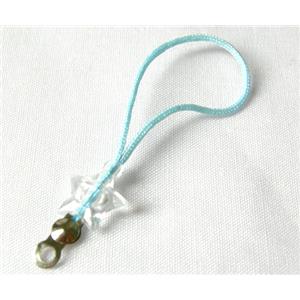 cellphone strap, string  hangers, aqua, 45mm circinal