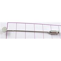 Brooch with cabochon pad, copper, platinum plated, 65mm length, 6mm dia