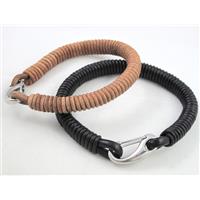 leather bracelet with stainless steel, handmade, mixed, approx 10mm thickness, 20cm length