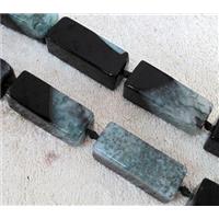 Agate Druzy beads, cuboid, blue, approx 15x15x40mm. 16 inches