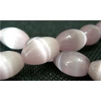 Cats eye beads, rice, light purple, 8x5mm, 50 beads per st.