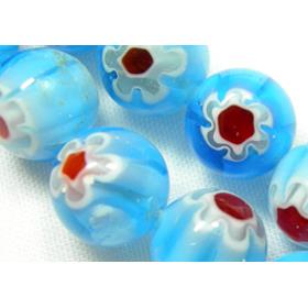 Round Millefiori glass-single flower