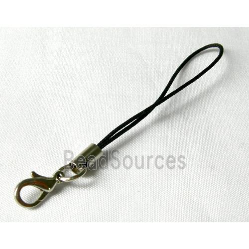 String hanger black color with copper ends&jumpring&clasp