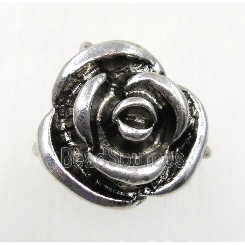 tibetan silver flower beads, non-nickel