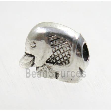 tibetan silver zinc elephant beads, non-nickel