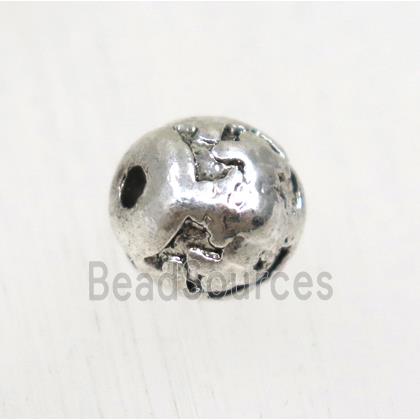 round tibetan silver zinc beads, non-nickel