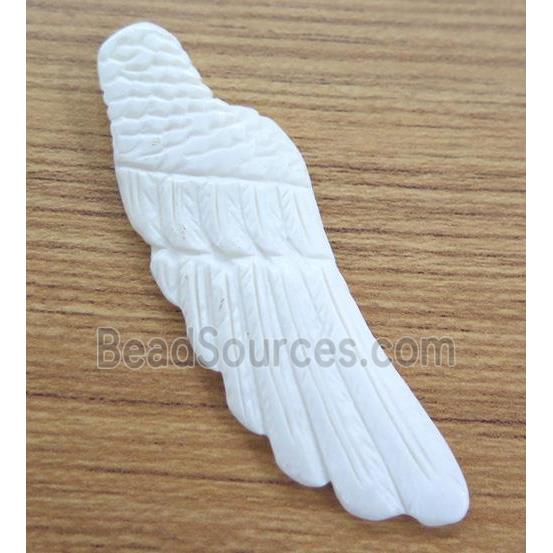 white cattle bone pendant, angel wing