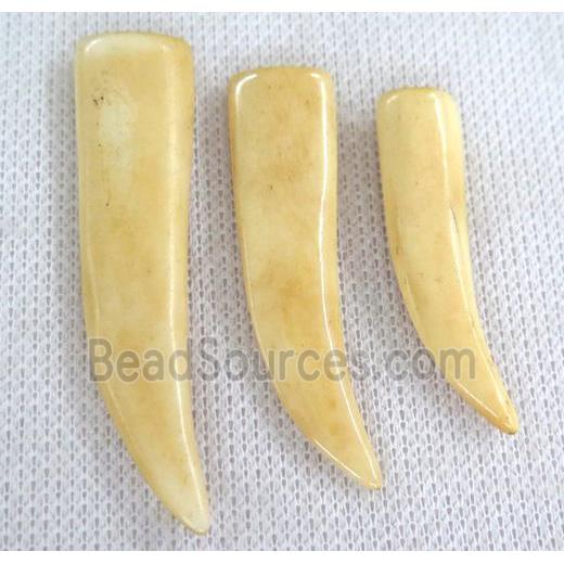 yellow cattle bone horn pendant without hole