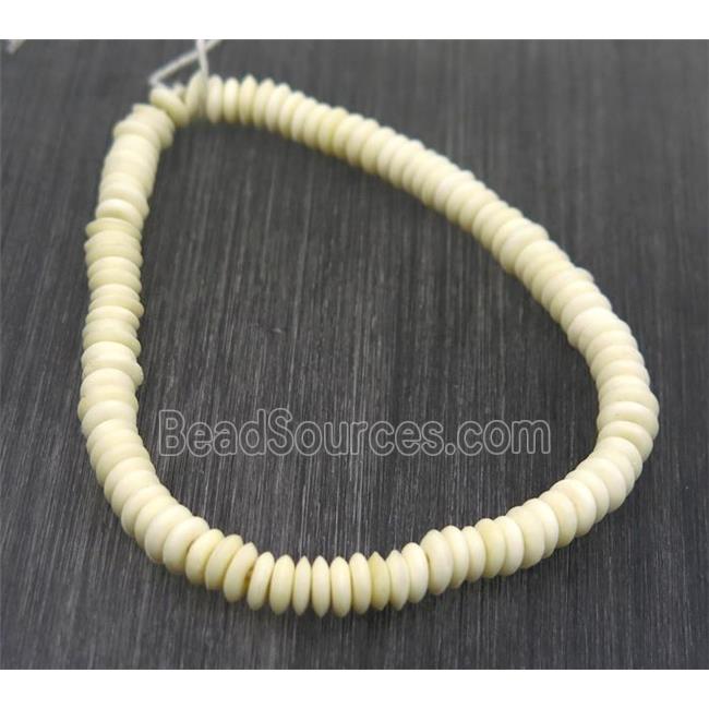 white bone heishi beads