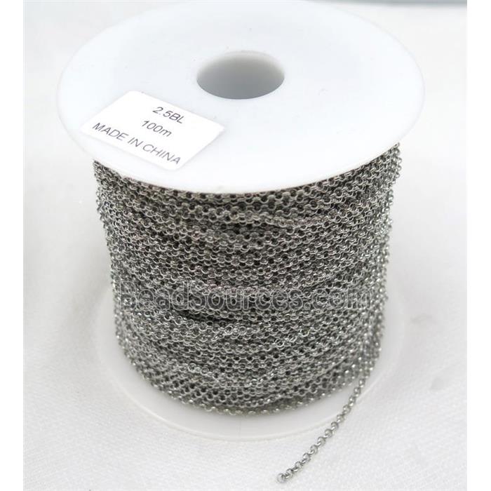 Rolo Chain, copper, platinum plated