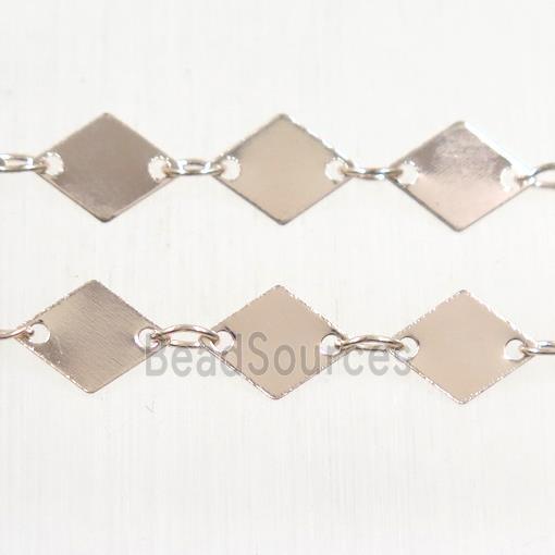 Copper chain, rhombic, rose gold