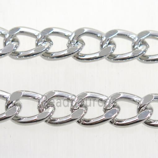 iron curb chain, platinum plated