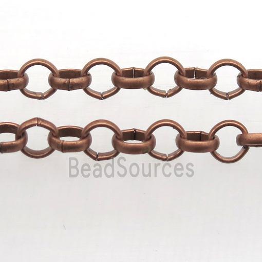 Iron Rolo Chain, antique red