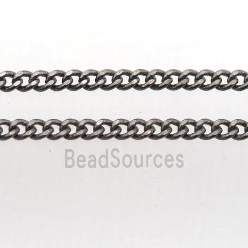 copper curb chain, black plated
