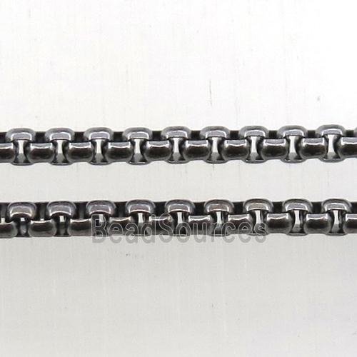 copper box chain, black plated