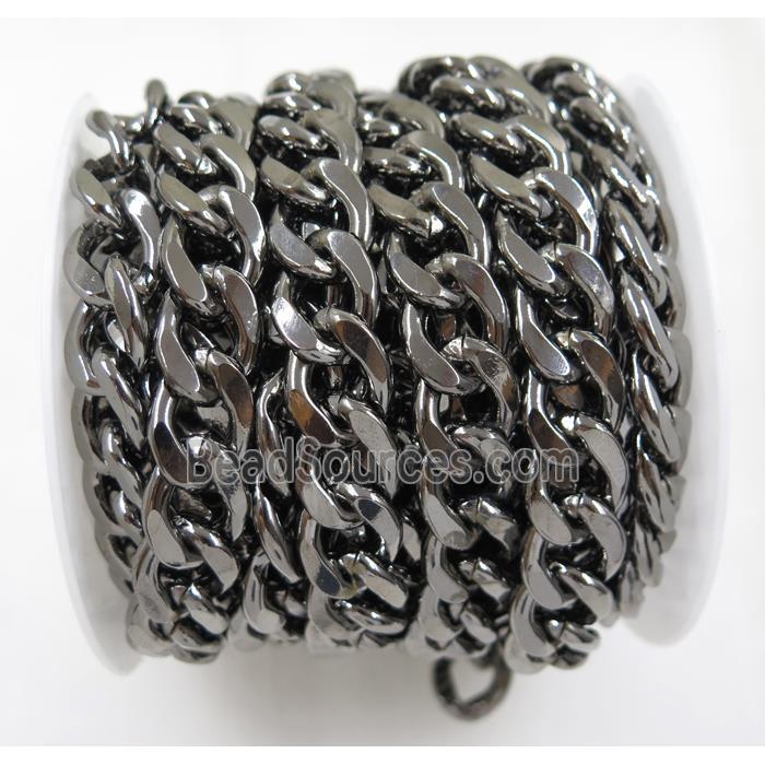 copper curb chain, black plated