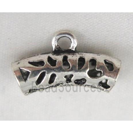 Tibetan silver hanger bead, Non-Nickel