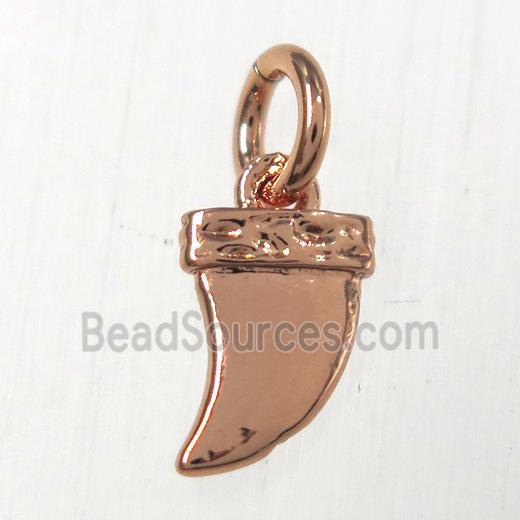 copper pendants, horn, rose gold