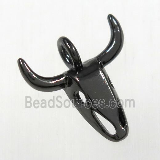 copper bullhead pendants, black plated