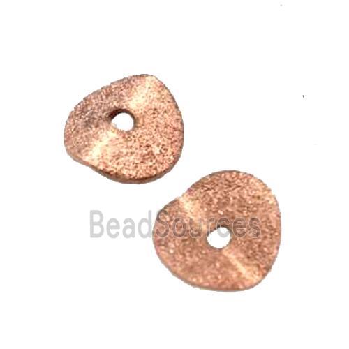 copper Thin slice beads, rose gold, matte