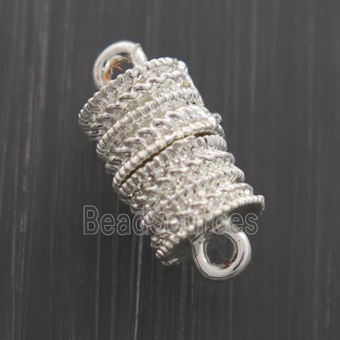 iron clasp, magnetic, silver plated