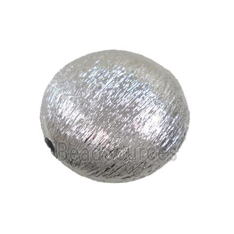 copper brushed beads, coin, platinum plated