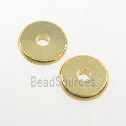 copper spacer beads, heishi, unfade, gold plated