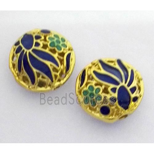 enameling copper spacer bead, flat round