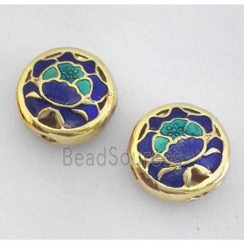 enameling copper spacer bead, flat round