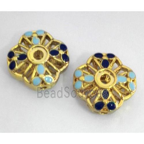 enameling copper spacer bead, flat square