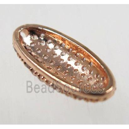 copper connector paved zircon, rose gold