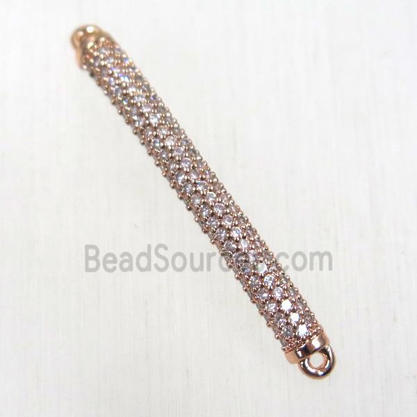 copper stick connector paved zircon, rose gold