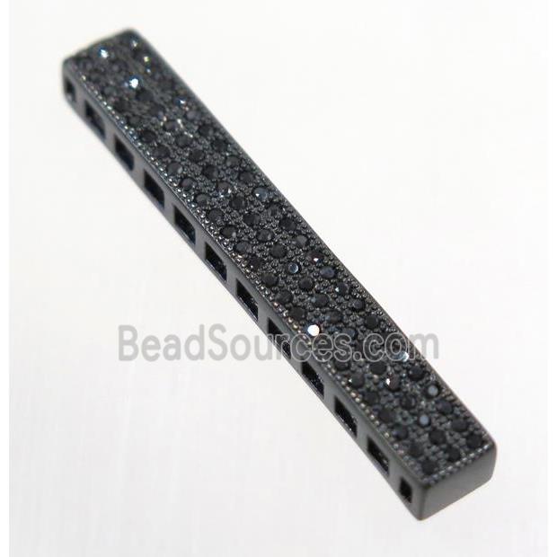 copper tube beads paved zircon, black plated