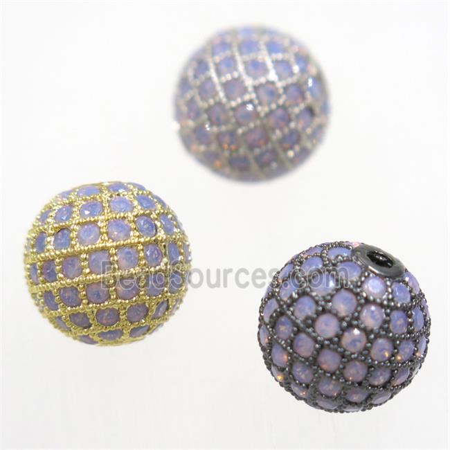 round copper bead paved zircon, mix color