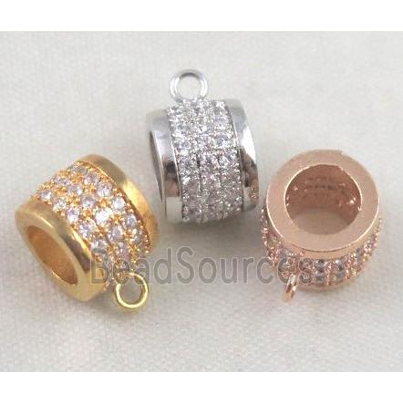 copper hanger bail pave zircon, mix color