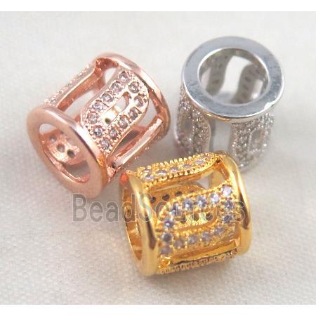 Zircon copper spacer bead, mixed color