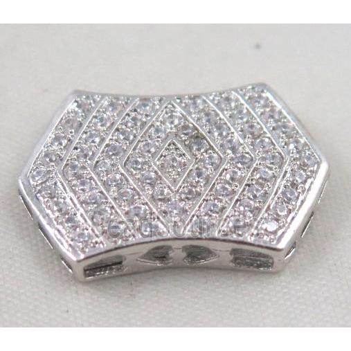 Zircon copper spacer bead, platinum plated