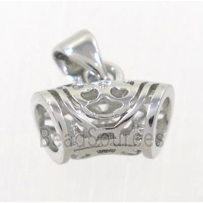 copper hanger bail, platinum plated