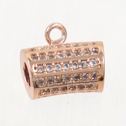 copper hanger bail paved zircon, rose gold