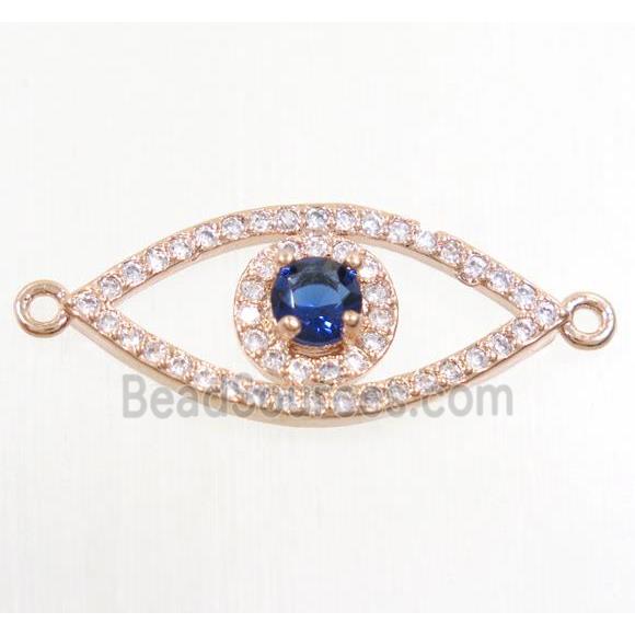 copper eye connector paved zircon, rose gold