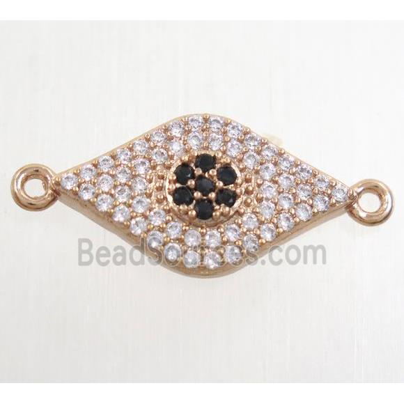 copper eye connector paved zircon, rose gold