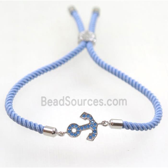 handmade bracelet with nylon wire, zircon bead