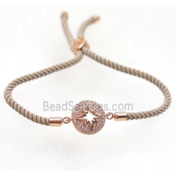handmade bracelet with nylon wire, zircon bead